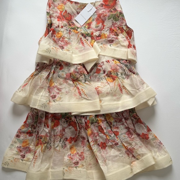 ZIMMERMANN Tiered floral-print linen and silk-blend gauze midi skirt - Picture 4 of 8